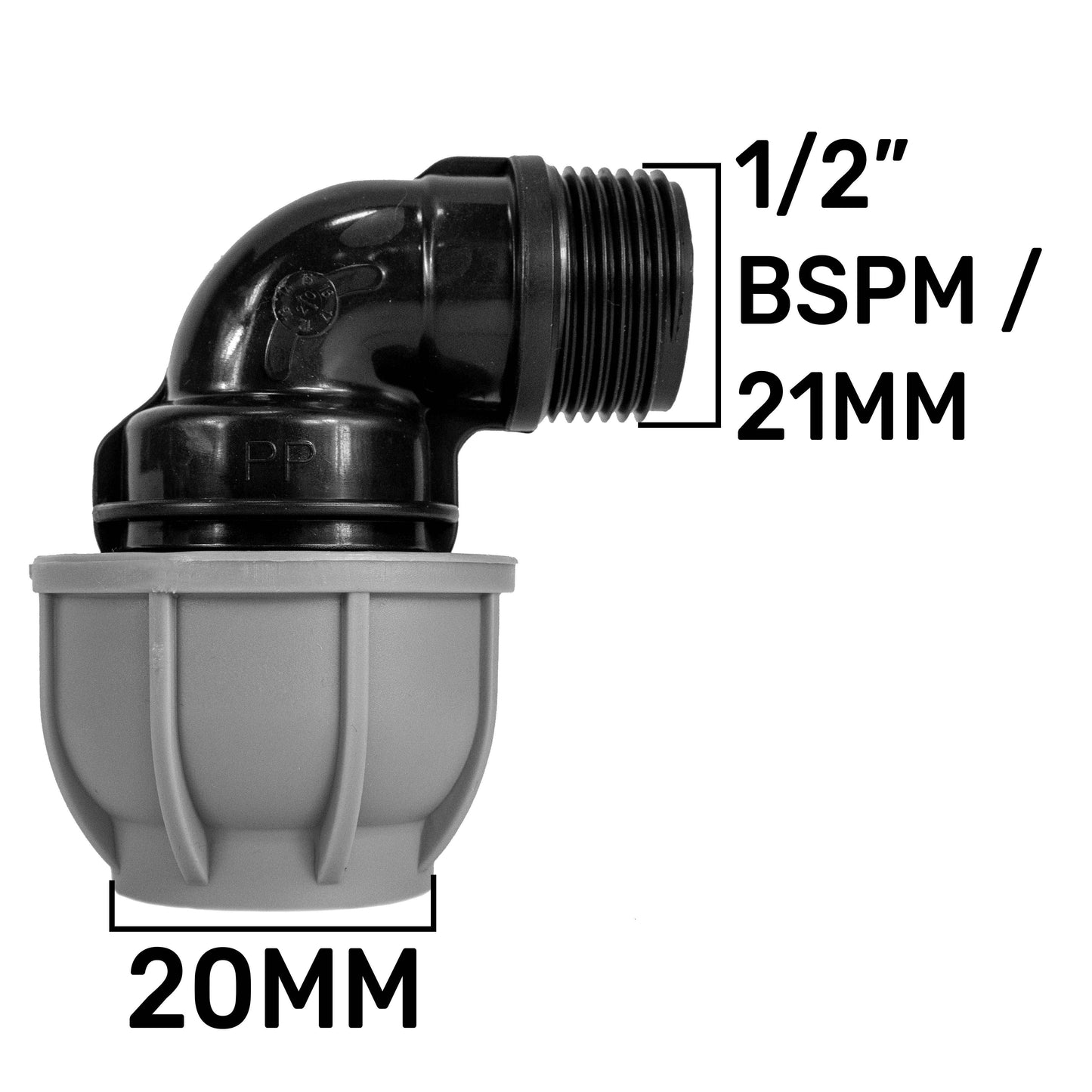 MDPE Pipe Elbow Compression Fittings