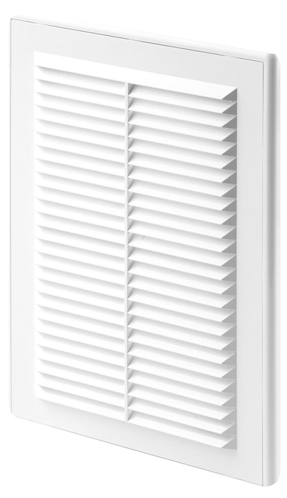 White Louvre Vent with Fly Screen, 180mm x 250mm
