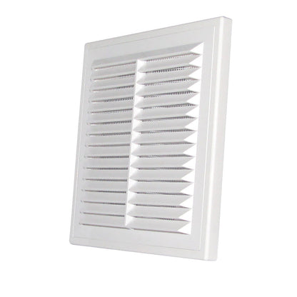 White Louvre Vent with Fly Screen, 180mm x 250mm