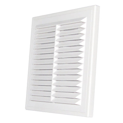 White Louvre Vent with Fly Screen, 150mm x 150mm