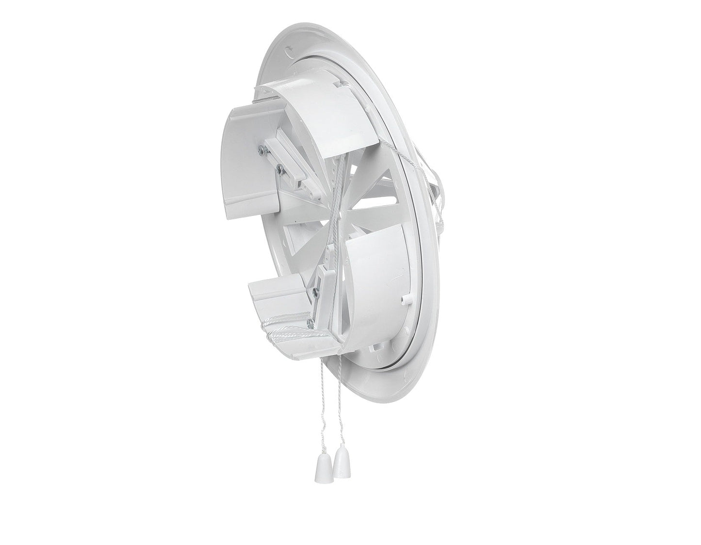 White Adjustable Round Louvre Vent, 80mm - 160mm