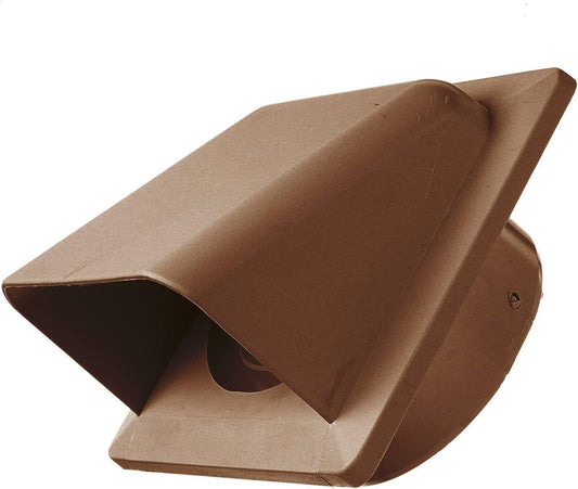 Brown External Louvre Vent with Hood, 100mm x 100mm