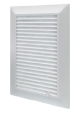 White Duo Smart Louvre Vent with Fly Mesh, 140mm x 210mm