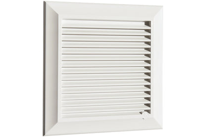 White Duo Smart Louvre Vent with Fly Mesh, 135mm x 135mm