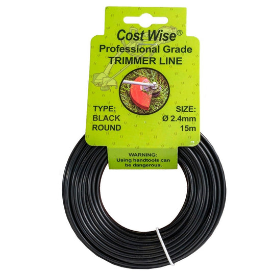 15m Black Rounded Trimmer Line, 2.4mm