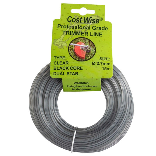 15m Dual Core Twisted Black Star Trimmer Line, 2.7mm
