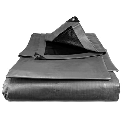 6m x 8m Silver/ Black 300gsm Supergrade Tarpaulin