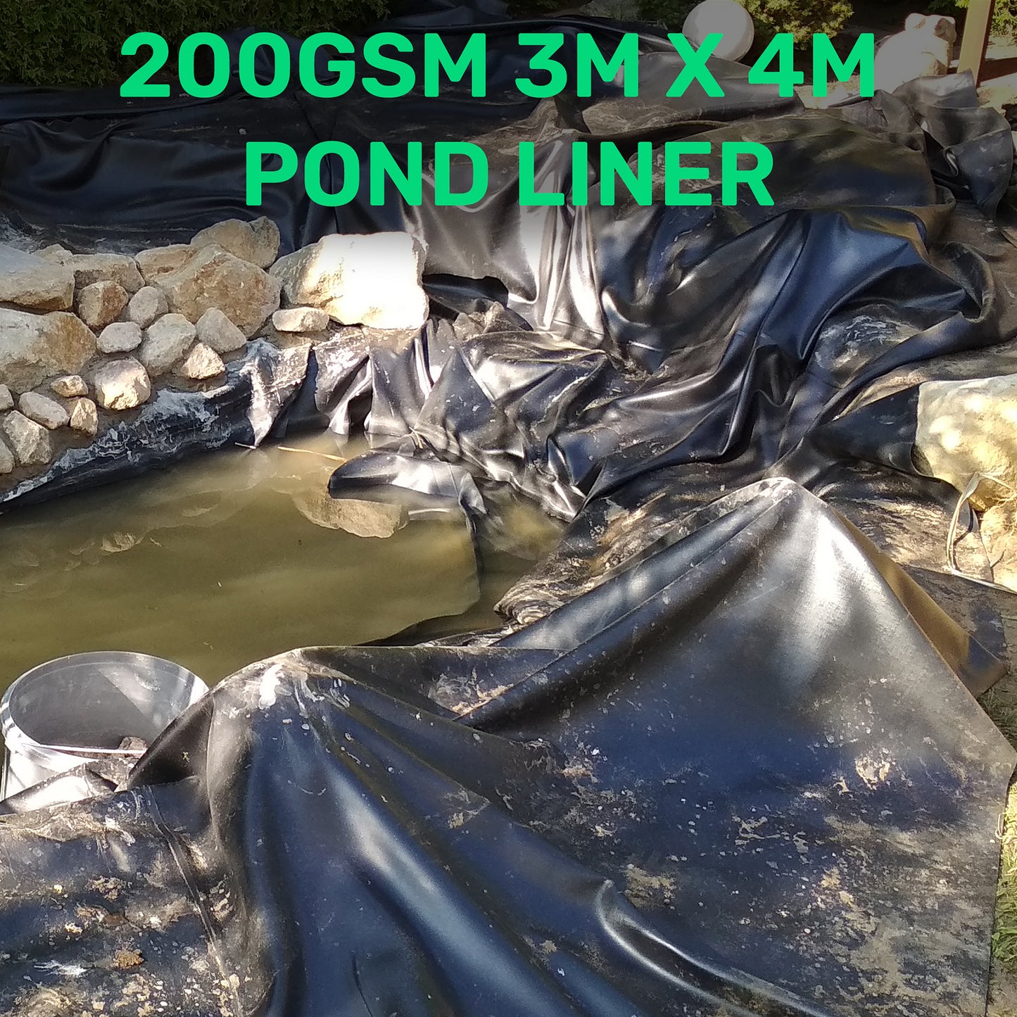 3m x 4m Black 200gsm Pond Liner