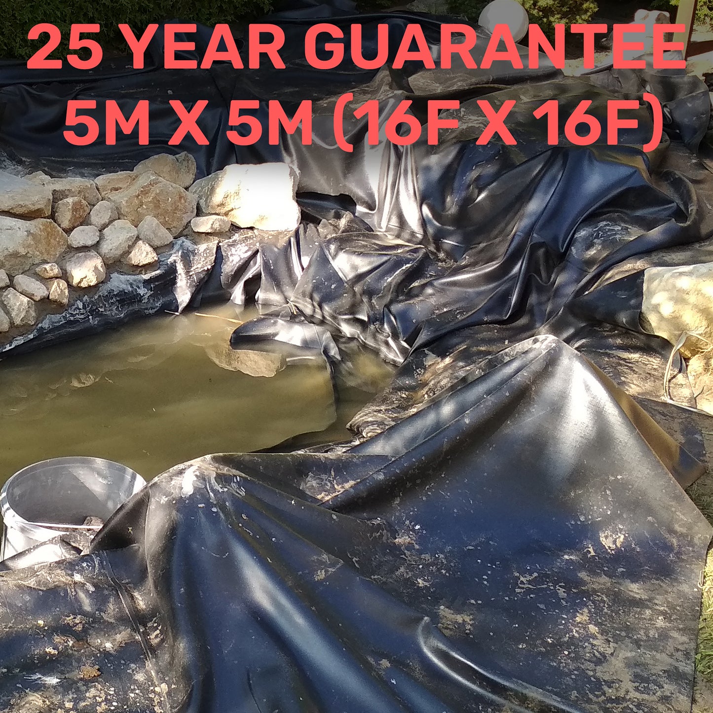 5m x 5m Black 200gsm Pond Liner