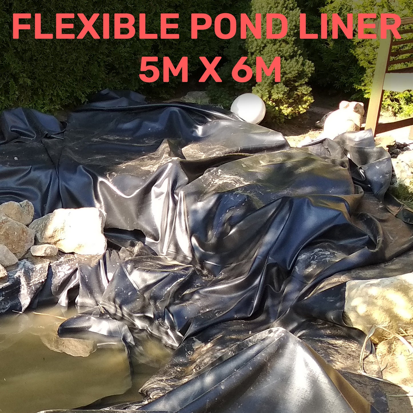 5m x 6m Black 200gsm Pond Liner