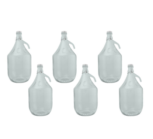 5L Clear Glass Demijohn Bottle with Swing-top Cap, Box of 6