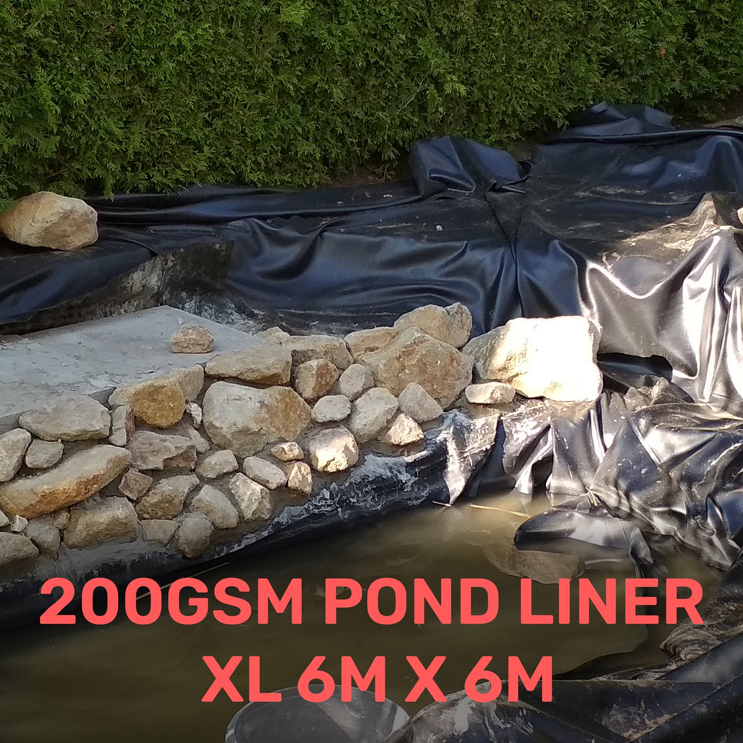 6m x 6m Black 200gsm Pond Liner