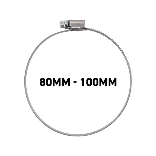 W2 Stainless Steel Hose Clips, 80mm - 100mm
