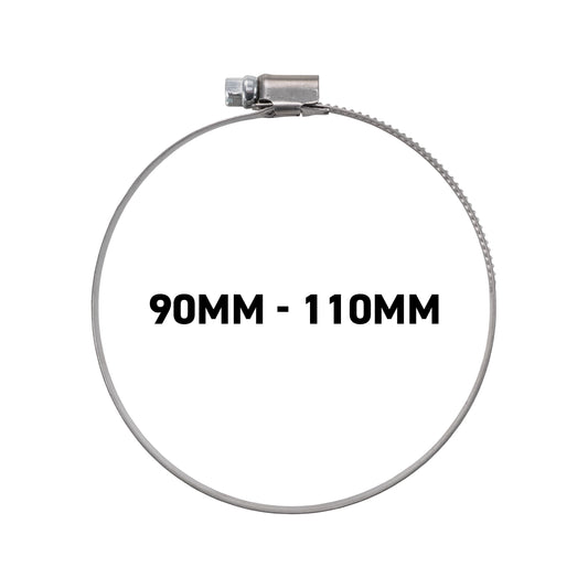 W2 Stainless Steel Hose Clips, 90mm - 110mm