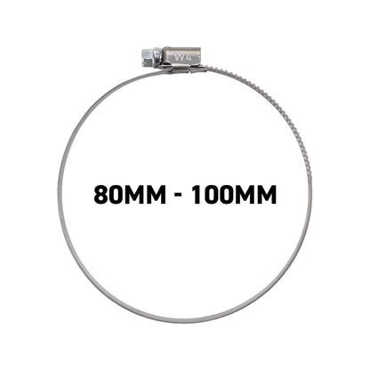 W4 Stainless Steel Hose Clips, 80mm - 100mm