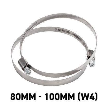 W4 Stainless Steel Hose Clips, 80mm - 100mm