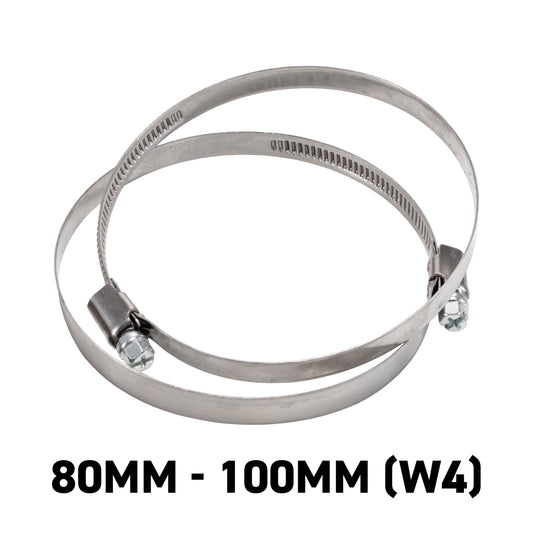 W4 Stainless Steel Hose Clips, 80mm - 100mm