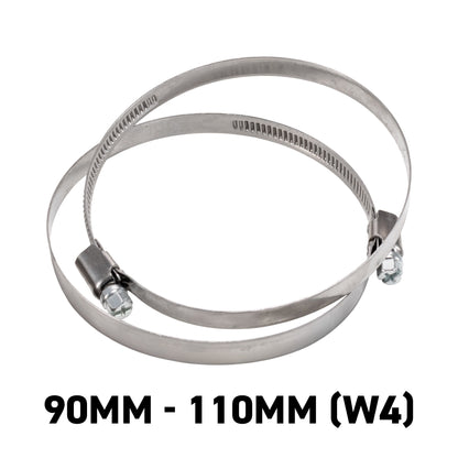 W4 Stainless Steel Hose Clips, 90mm - 110mm
