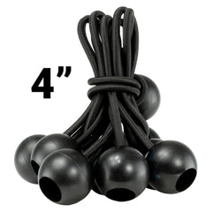 4" Black Bungee Balls, (x10)
