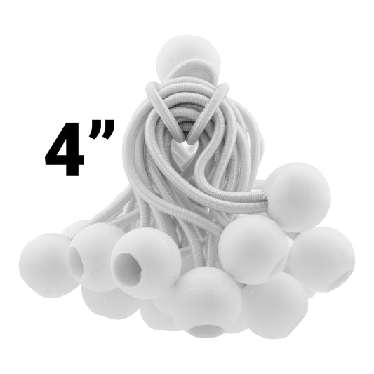 4" White Bungee Balls, (x200)