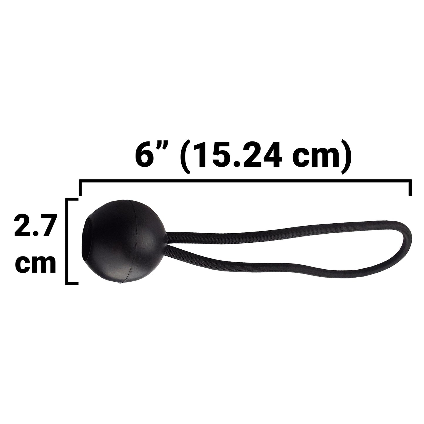 6" Black Bungee Balls, (x100)