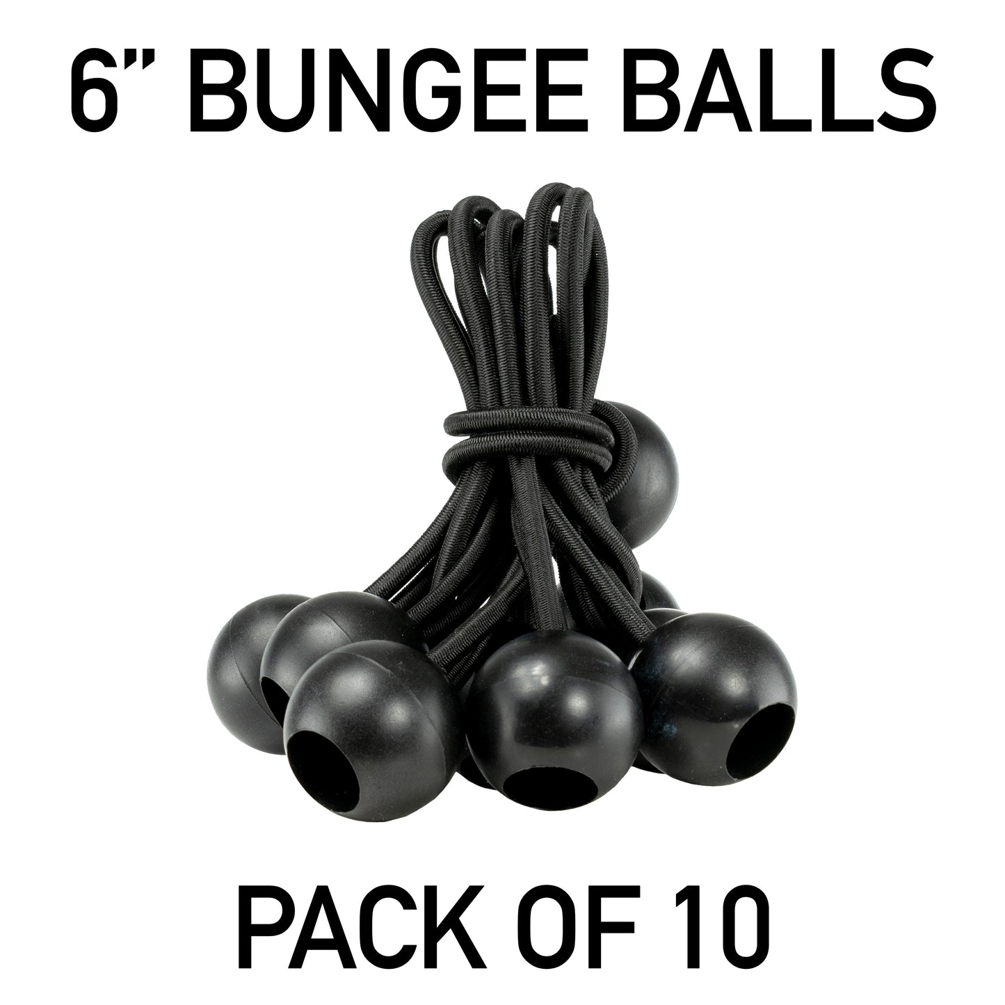 Black 6" Bungee Balls (10x)