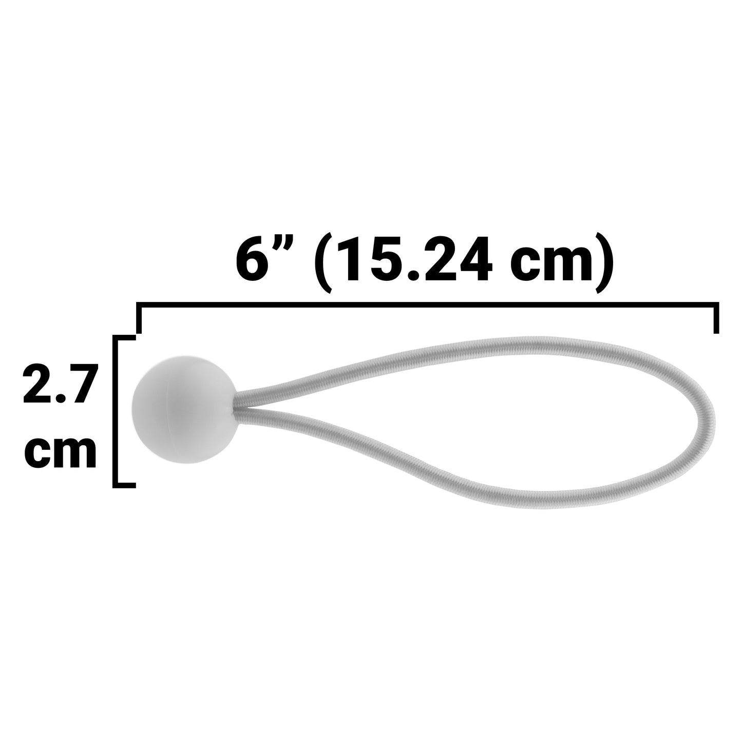 White Bungee Balls 6"