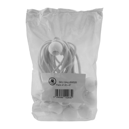 White Bungee Balls 6"