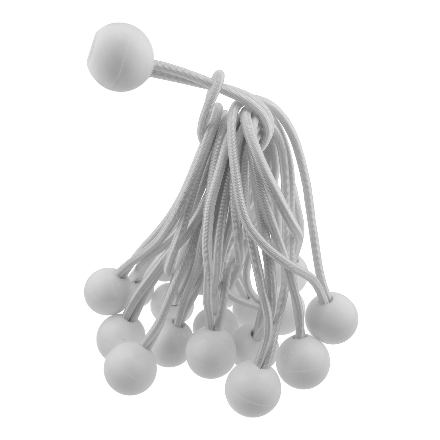 80pcs Bungee Balls 6" White Marquee Shock Ties Elastic Toggle Tarp Fastener