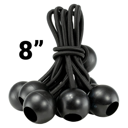 8" Black Bungee Balls, (x200)