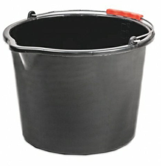 Black Multipurpose Bucket with Handle, 12 Litres