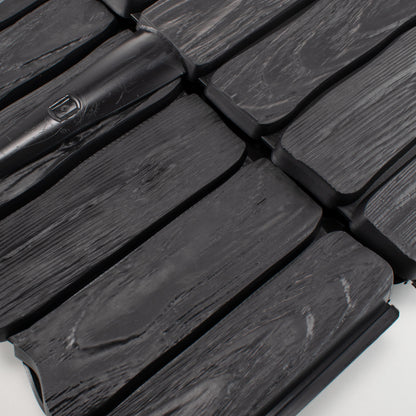 Black Wood Texture Palisade Lawn Edging, 2.32m