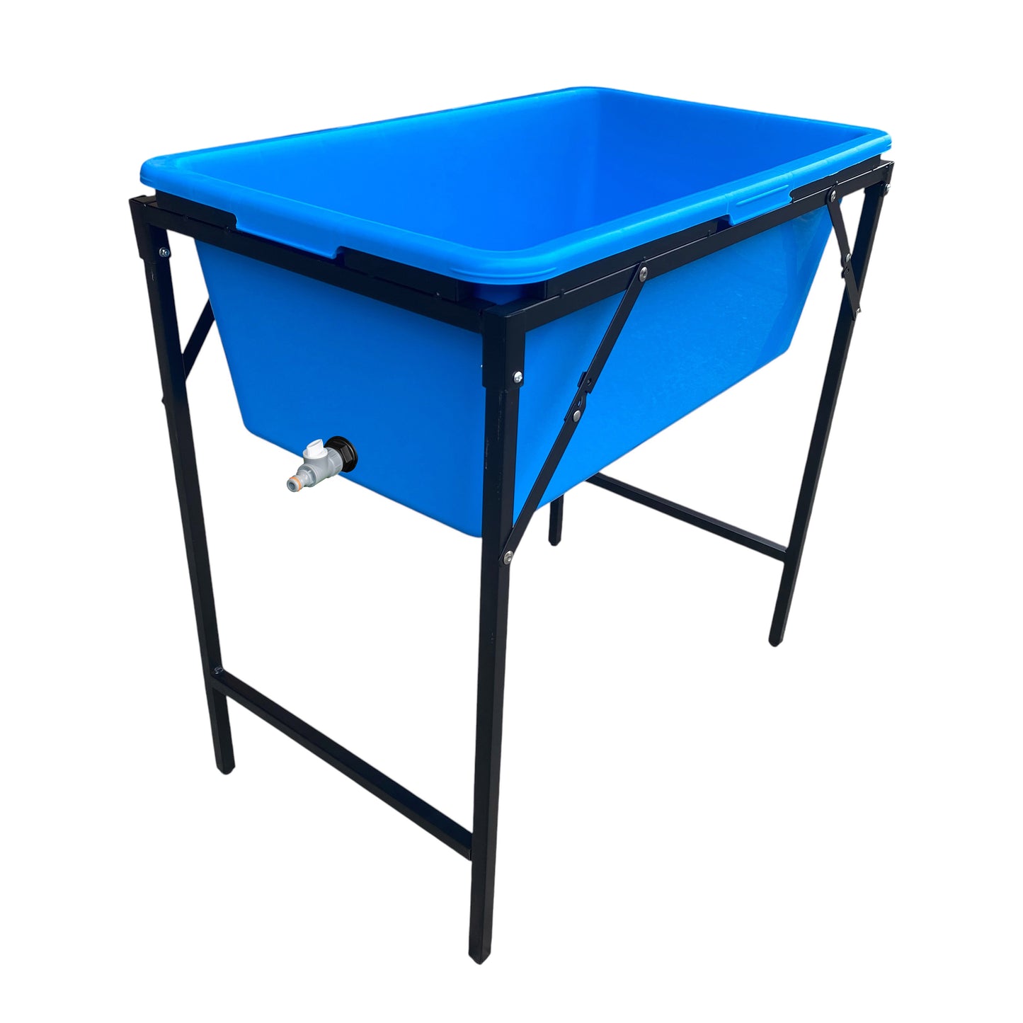 90L Large Blue Dog Pet Bath with Foldable Metal Stand & Drain Valve