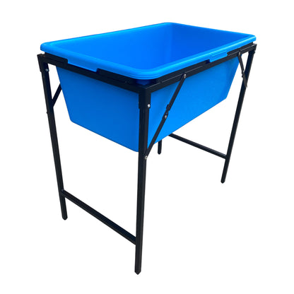 90L Large Blue Dog Pet Bath with Foldable Metal Stand & Drain Valve
