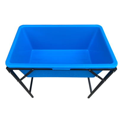 90L Large Blue Dog Pet Bath with Foldable Metal Stand & Drain Valve