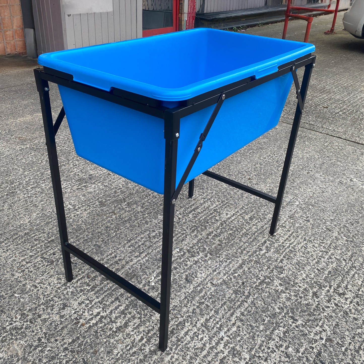 90L Large Blue Dog Pet Bath with Foldable Metal Stand & Drain Valve