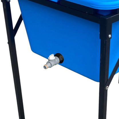 90L Large Blue Dog Pet Bath with Foldable Metal Stand & Drain Valve