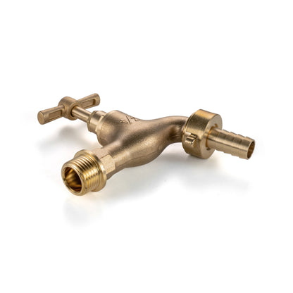 Brass Barbed Single Turn Bib Tap, 1/2" BSP