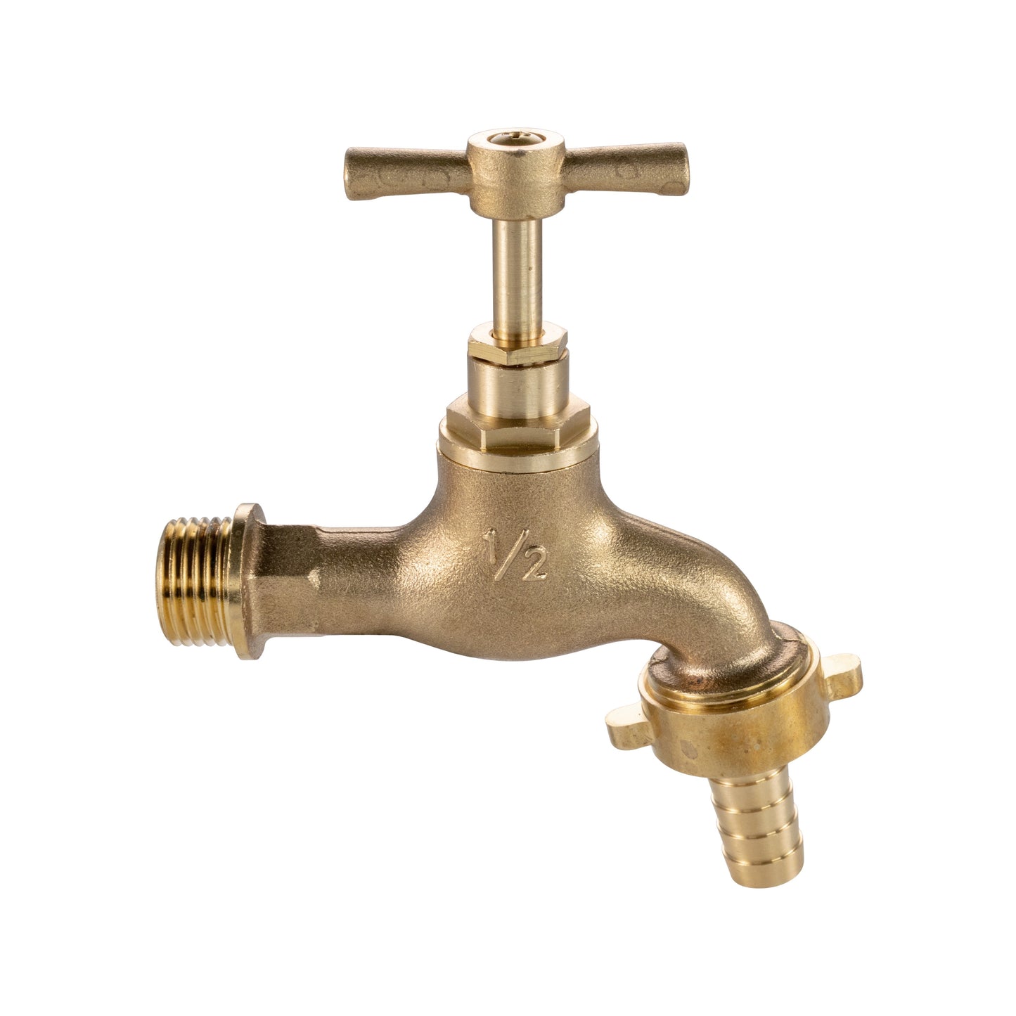 Brass Barbed Single Turn Bib Tap, 1/2" BSP