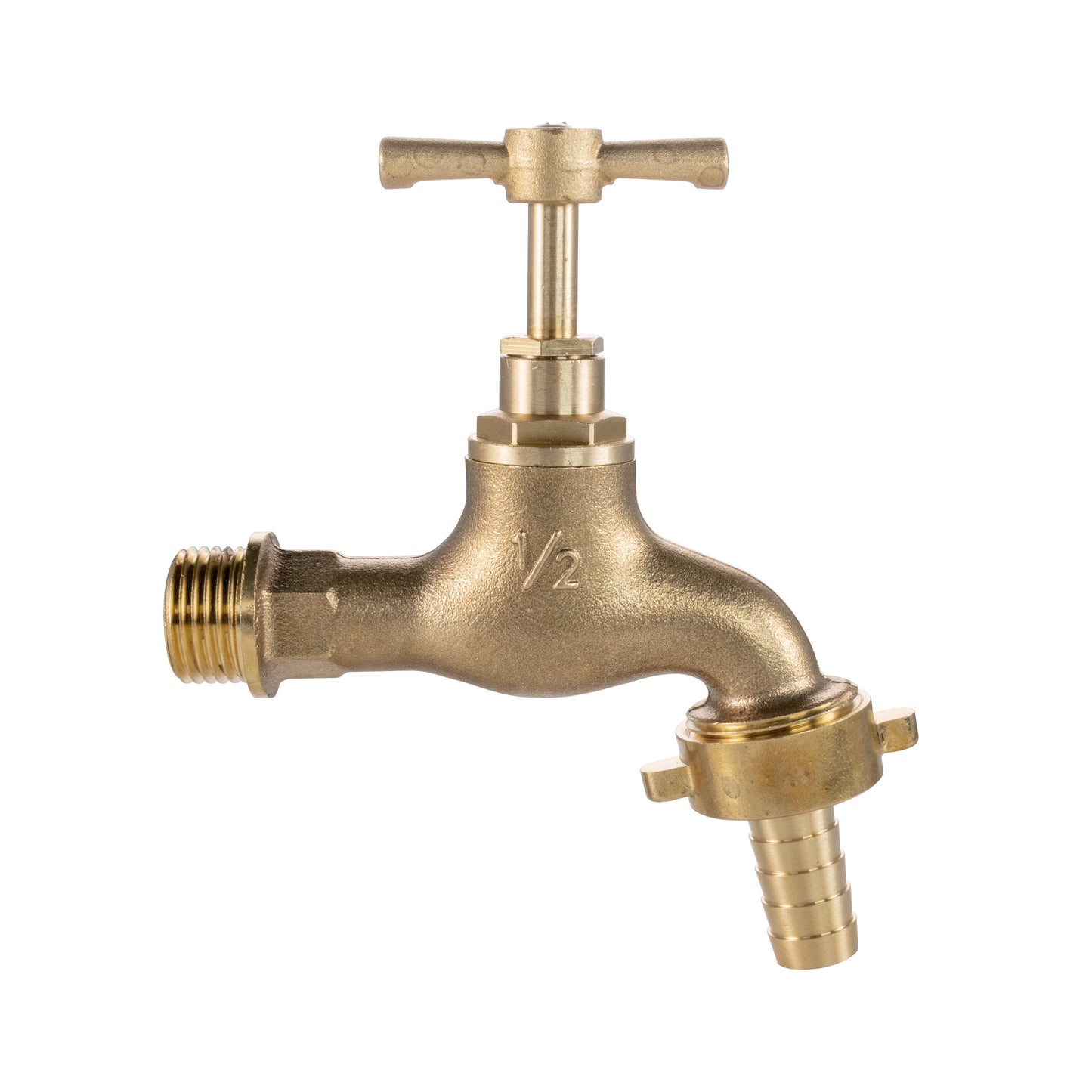Brass Barbed Single Turn Bib Tap, 1/2" BSP