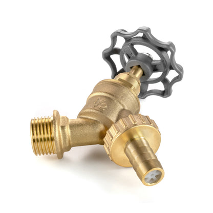 Brass Barbed Single Turn Dial Bib Tap, 1/2" BSP