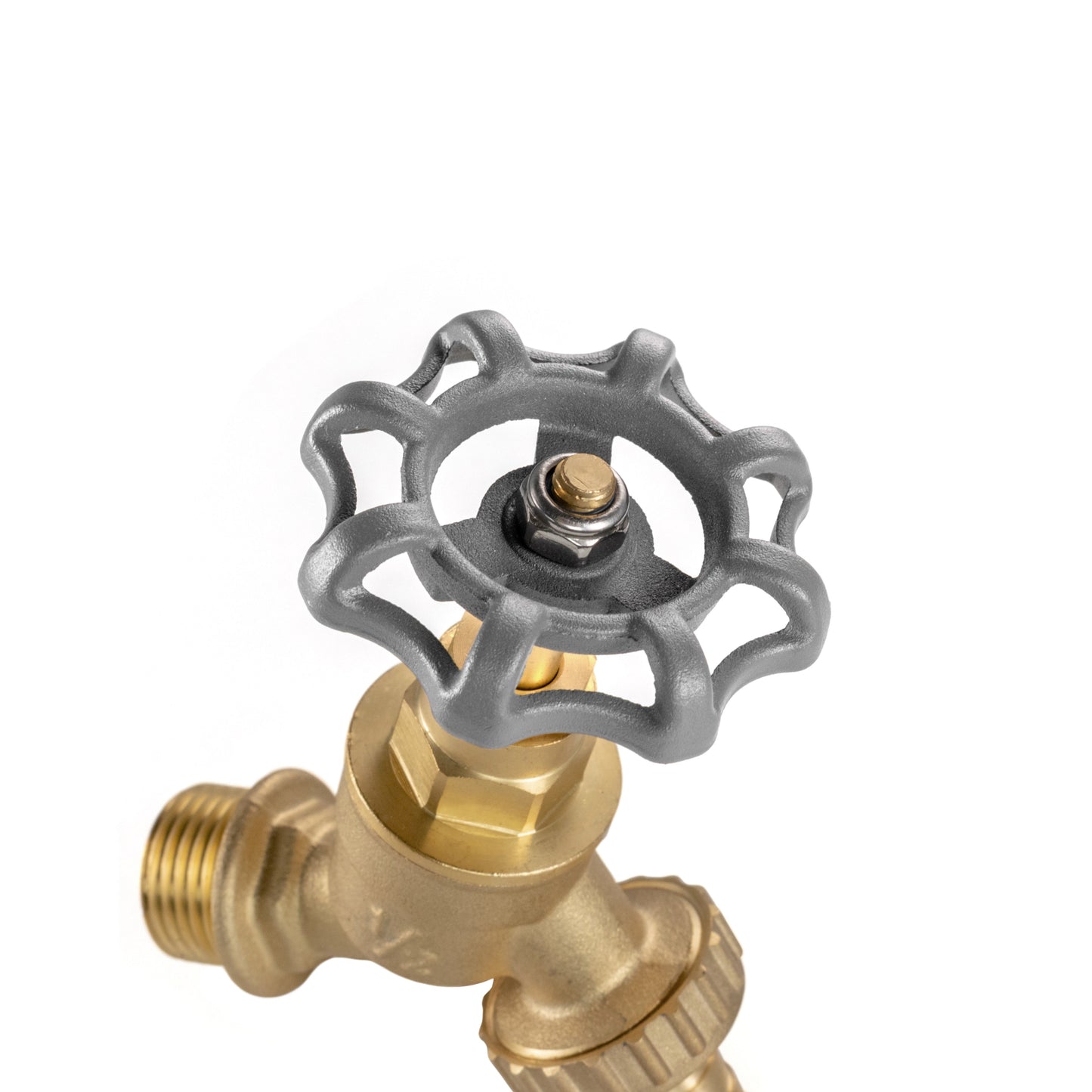 Brass Barbed Single Turn Dial Bib Tap, 1/2" BSP