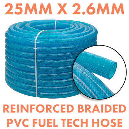 25mm Braided PVC Fuel Hose