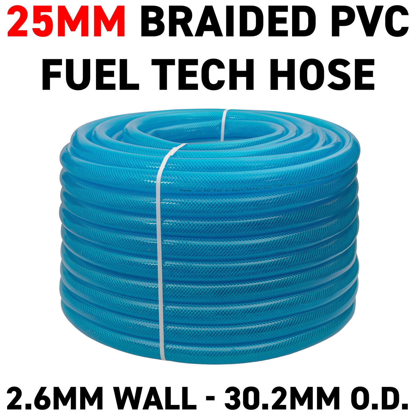 25mm Braided PVC Fuel Hose