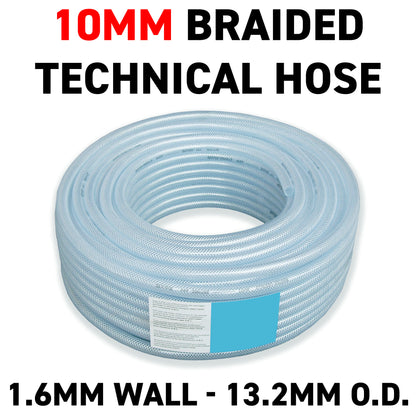 10mm Transparent Braided Reinforced Tech Hose