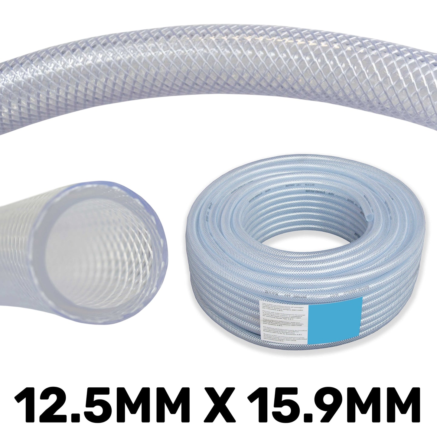 12.5mm Transparent Braided Reinforced Tech Hose