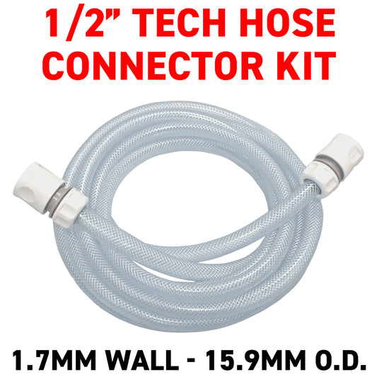 1/2" Braided Reinforced PVC Tech Hose & Connectors