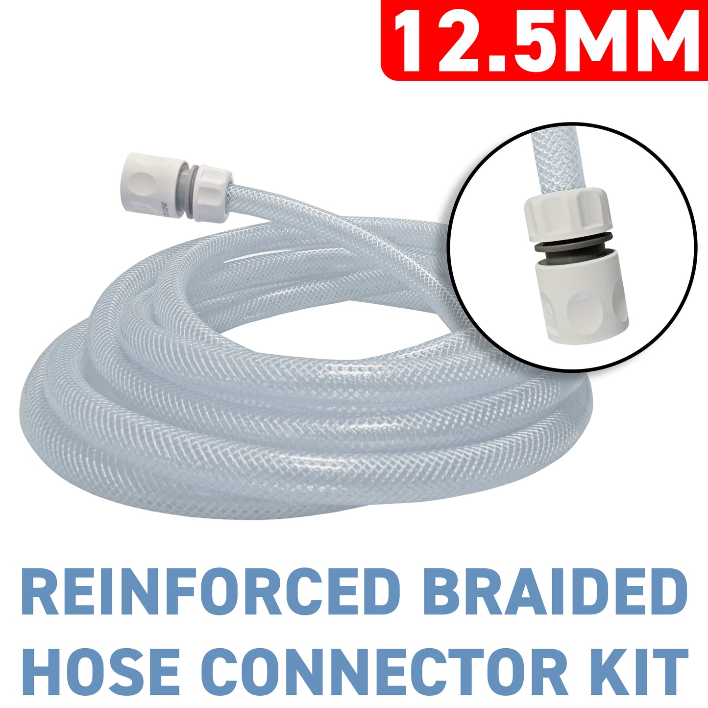 1/2" Braided Reinforced PVC Tech Hose & Connectors