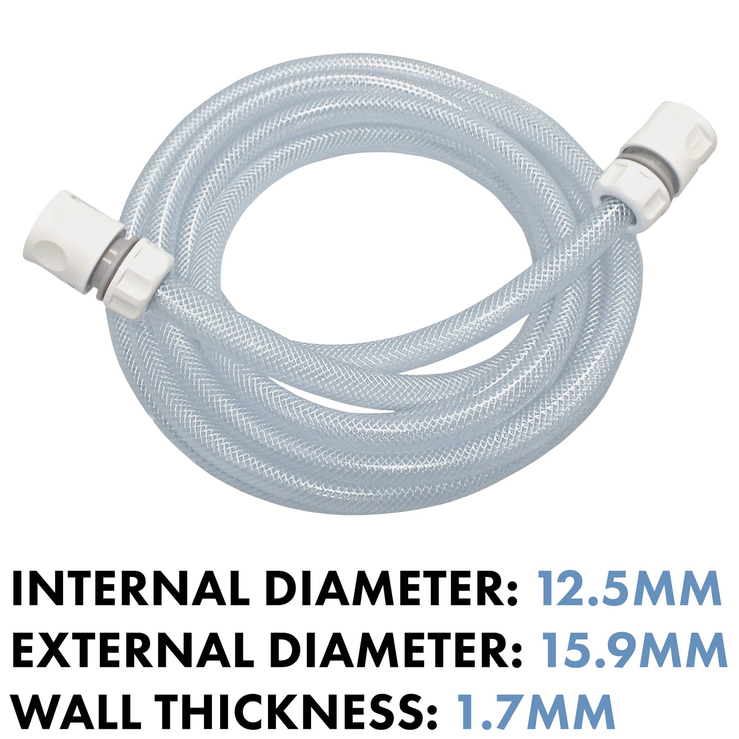 1/2" Braided Reinforced PVC Tech Hose & Connectors