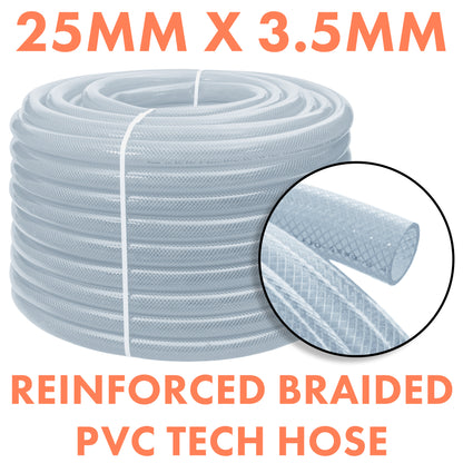 25mm Transparent Braided Reinforced Tech Hose